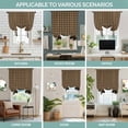 thumbnail image 6 of Tie Up Curtains for Windows Black Stars Buffalo Plaid Valance Adjustable Balloon Curtain Brown Checkered Tie Up Shades for Kitchen Living Room Bedroom Privacy Curtain Drape 34x45 Inch, 6 of 9