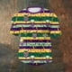 thumbnail image 5 of Ceisia Men's Summer Mardi Gras Stripe T-shirt Short Sleeve Round Neck Loose Fit Casual Daily Wear Purple XXXXL Gifts, 5 of 5
