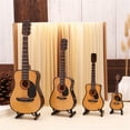 thumbnail image 4 of Mini Full Angle Folk Guitar Guitar Miniature Model Wooden Mini Musical Instrument Model Collection M: 16CM Acoustic guitar full angle, 4 of 8
