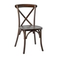 thumbnail image 2 of 10 PACK Bistro Style Cross Back Mahogany Wood Stackable Dining Chair - X Back Banquet Dining Chair, 2 of 8