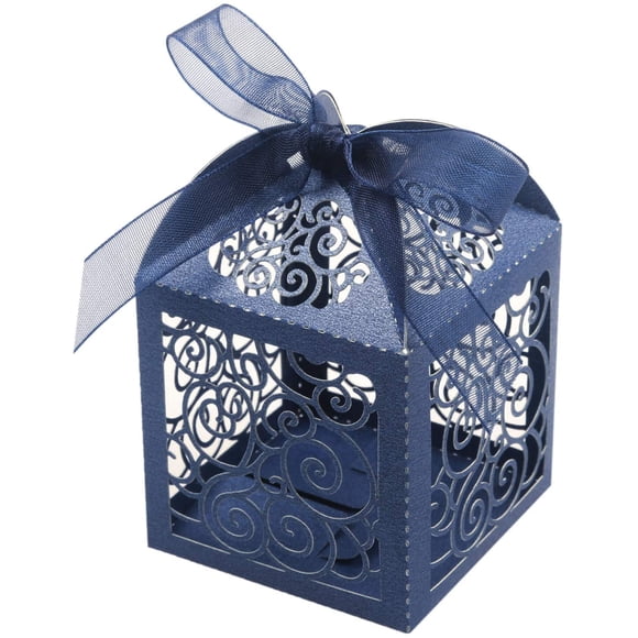 KPOSIYA Paquete de 70 cajas de regalo de boda, cajas cortadas con láser, cajas de regalo pequeñas, cajas de dulces de encaje para bodas, despedidas de soltera, baby shower, fiesta de cumpleaños, anive