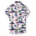thumbnail image 5 of LODIENY Men's Hawaiian Shirt Funny Vintage Boho Floral Tropical Palm Tree Pattern Print Summer Beach Casual Short Sleeve Button Down Holiday Vacation Tees Tops Pink#01 XL, 5 of 7