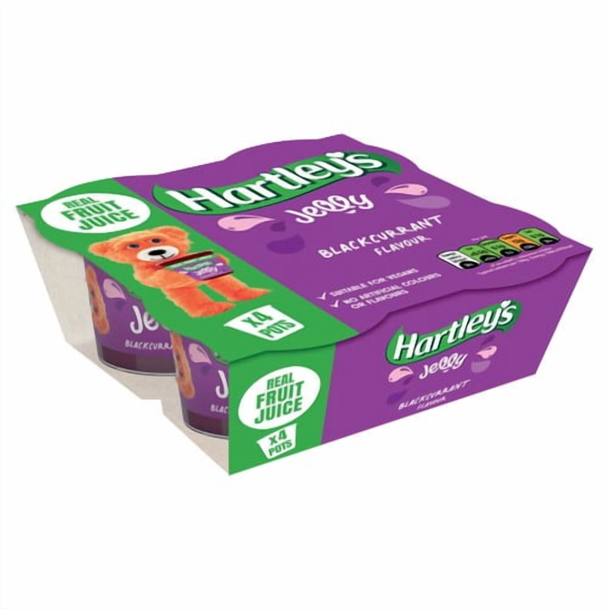 Hartley's Blackcurrant Jelly 4 x 125g, British Import (Pack of 2)