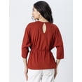 thumbnail image 4 of Moomaya Solid Long Length Top, Women Summer Tee, Casual Cotton Tshirt, 4 of 9