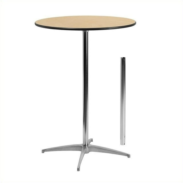 Pemberly Row Table Cocktail Ronde en Bois, Fini Naturel et Noir