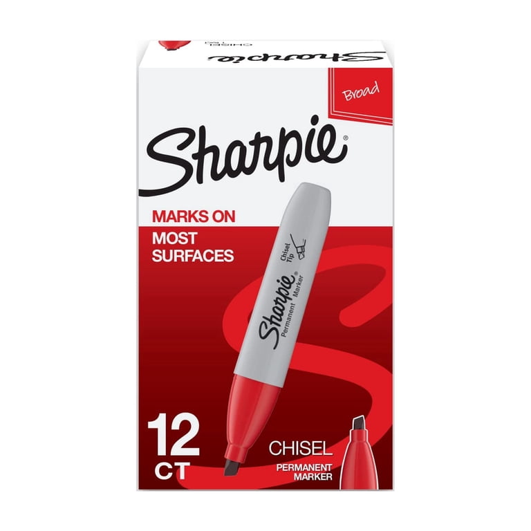 Sharpie Chisel-Tip Permanent Markers, Red, 12-Pack photo 4