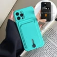 thumbnail image 2 of for iPhone 15 Case with Card Holder [Slim + Protective] Silicone Phone Case iPhone 15 Wallet for Women Men (Mint Green), 2 of 12