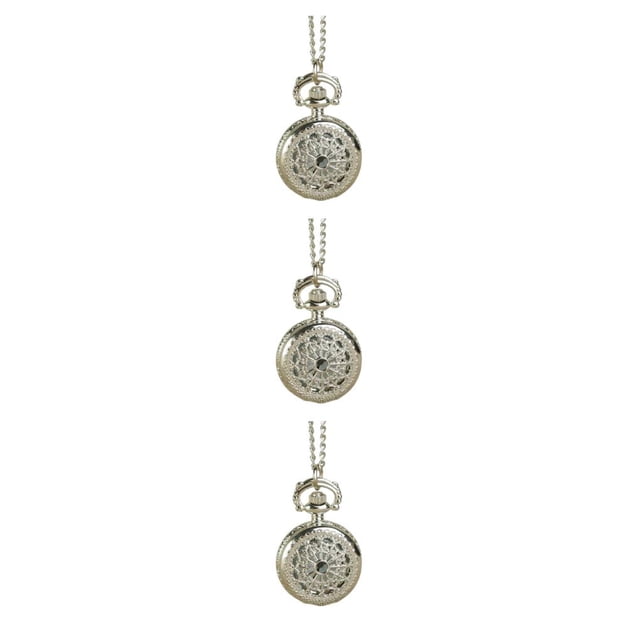maskred Alloy Medieval Style Pocket Watch Detailed Carved And Smooth Line For Cosplay Events Accurate as shown 3Set