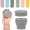 Elegant Gray, variant on Collapsible Travel Cup with Lid - 6oz Mini Silicone Folding Cup with Stainless Steel Rim - BPA Free Small Portable Pocket Cup for Camping, Hiking, Kids, Mouthwash & Pills (Sakura Pink)