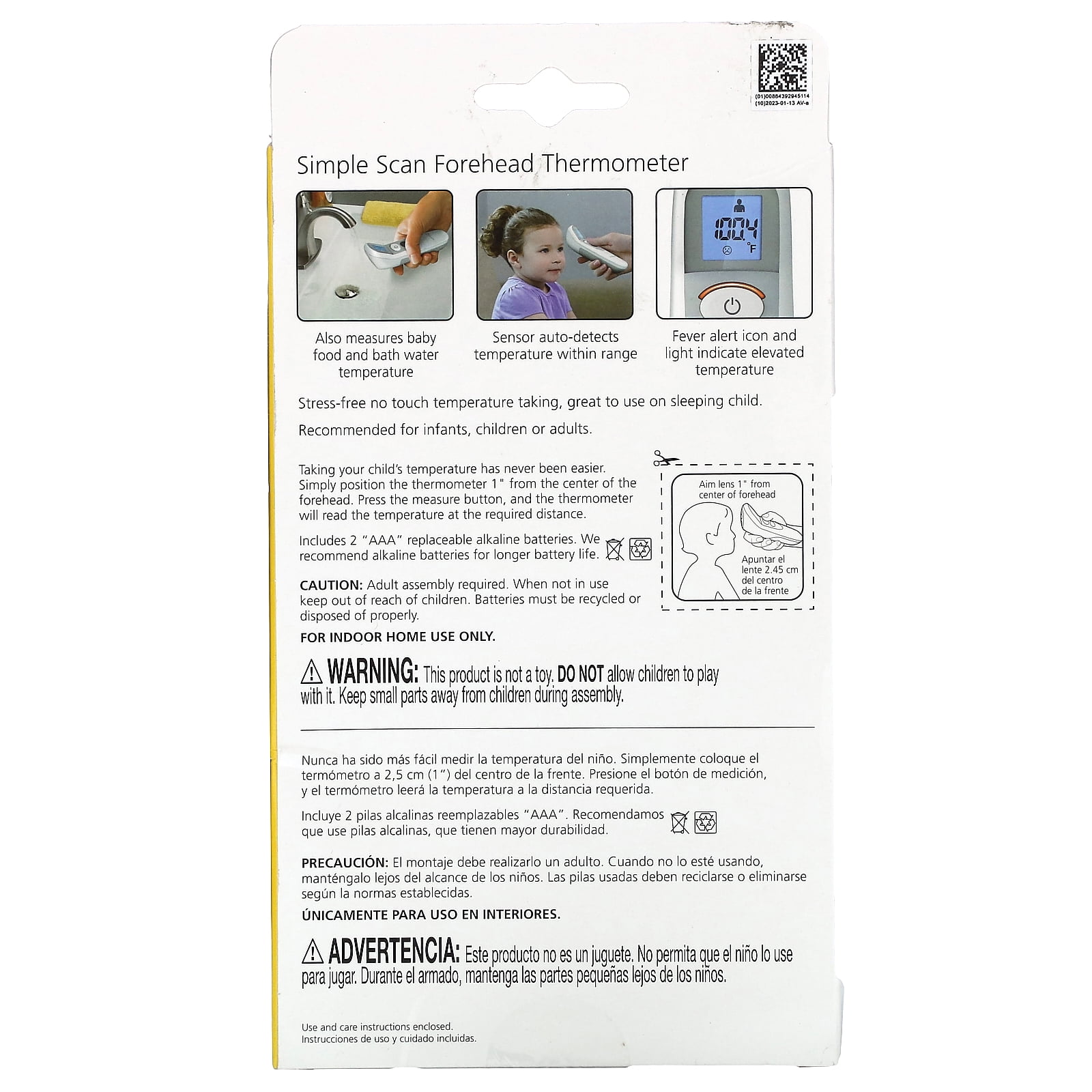 Safety 1st Simple Scan Forehead Thermometer, Grey,