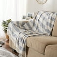 thumbnail image 3 of Design Imports CAMZ10175 Cabana Stripe Throw - French Blue & Off White, 3 of 3