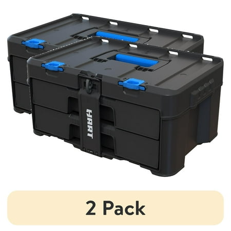 (2 pack) Hart Stack System Two Drawer Unit, Small Tool and Parts Storage, Fits Modular Storage System