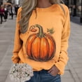 thumbnail image 2 of Pull pour Femmes Imprimé Col Rond Sweat-Shirt Coupe Ajustée Pull Manches Longues Chemises d'Entraînement Blouse Ample, 2 of 4