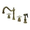 thumbnail image 3 of Kingston Brass Heritage Double Handle Widespread Kitchen Faucet with Optional Side Spray, 3 of 3