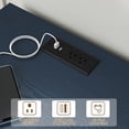 thumbnail image 2 of HLR 25" Mid Century Nightstand, Assembled Wood Bedroom End Table with USB Ports and Outlets, Black, 2 of 12
