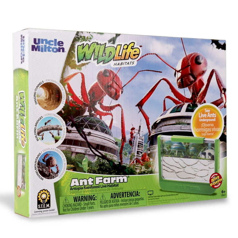 Uncle Milton Kids Live Play Rainforest Ant Farm, Green - 60th