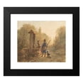 thumbnail image 2 of Andreas Schelfhout 14x12 Black Modern Framed Museum Art Print Titled - Hunter in Conversation with a Farmer's Wife, Next to Him a Dog (1797 - 1870), 2 of 5