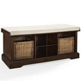 thumbnail image 1 of Crosley Brennan Storage Entryway Bench with Baskets in Mahogany, 1 of 6