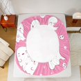 thumbnail image 5 of jejeloiu Pink Lovely Ghost Queen Sheet Sets,Halloween Skull Skeleton Flat Sheet,Pink White Queen Fitted Sheet,Lightweight Room Decorative,4 Pieces, 5 of 7