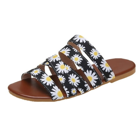 

Wandatree Flip-Flops Ladies Sandals Hollow Flat Sandals Cross-border Back Zipper Women s Shoes