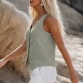 thumbnail image 5 of Perfectbot Women's V-Neck Button-Down Vest Linen-Blend Sleeveless Waistcoat with Pointed Hem for Summer Layering, 5 of 6