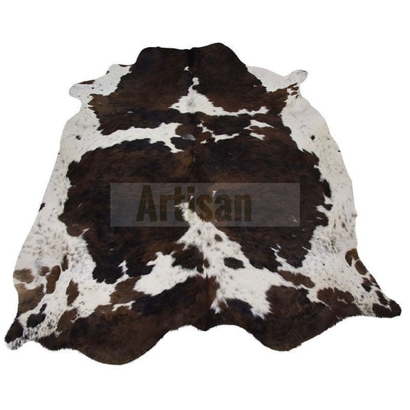 XL Tricolor Cowhide Rug - Large (6'x5 Ft) Premium Tricolor Cowhide Rug