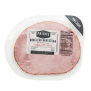 Frick's Quality Meats, Pork, Boneless, Ham Steak, 0.8-1.73 lb, 11g of Protein per 2 oz Serving, Gluten Free