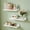 💖 White_Base#61, variant on Wall Mounted Solid Wood Shelf with Baffle, No Drill or Adhesive Mount Options, Decorative Storage Rack for Living Room Bedroom Bathroom