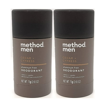 Method Men Aluminum Free Deodorant, Cedar & Cypress, 2.65 Oz. (2 Pack).