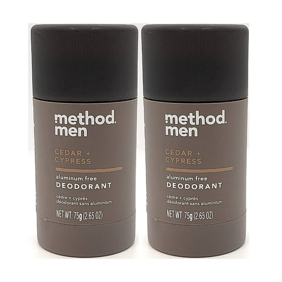 Method Men Aluminum Free Deodorant, Cedar & Cypress, 2.65 Oz. (2 Pack).