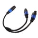 thumbnail image 5 of Cable divisor de altavoz cable adaptador de ruptura de altavoz Plug and Play flexible 1 hembra a 2 macho para amplificador de potencia para monitor de escenario, 5 of 8