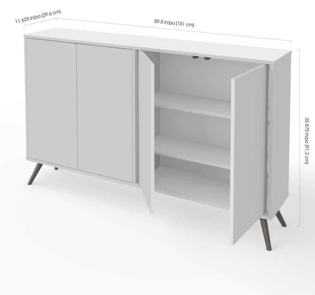 Bestar Krom Unité de rangement 60‘‘ avec pattes en métal