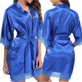 thumbnail image 4 of 1 Piece Women's Underwear Glossy Robe Pajamas Ice Silk plus Size Nightgown Homewear Fashion Trend (XL,1 Piece White), 4 of 6
