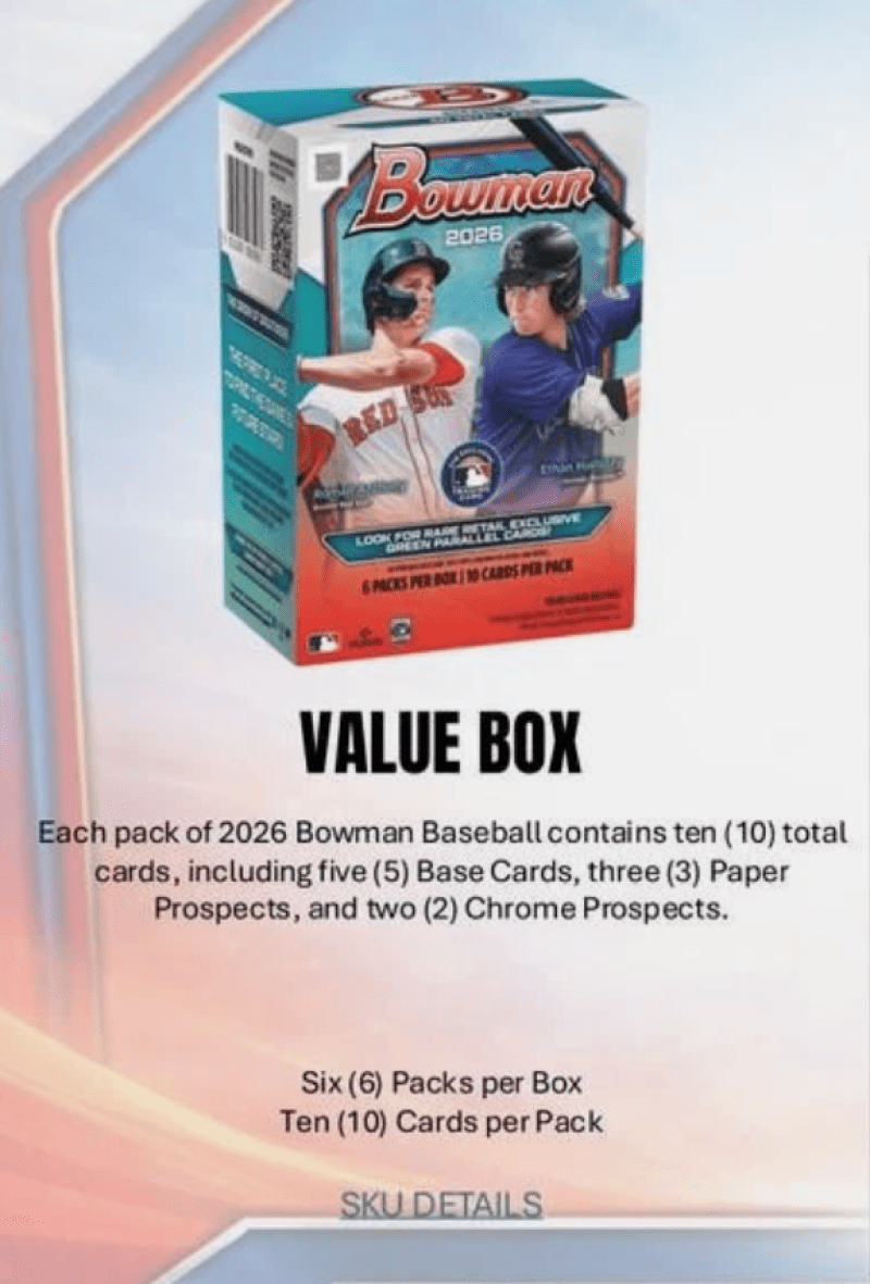 2026 Bowman Baseball Factory Sealed Value Blaster Box 60 CARDS