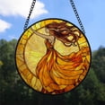 thumbnail image 2 of Coworker Christmas Gift - Sunsara Butterfly Sunflower Stained Glass Hanging Ornament - Winter Wonderland Christmas Tree Decoration, Holiday Gift for Family, Friends, Mom & Dad, 2 of 3
