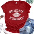 thumbnail image 1 of iTNHFP Vêtements pour Femmes T-Shirt à Manches Courtes Col Rond Imprimé Rugby pour Tenue Décontractée, 1 of 3