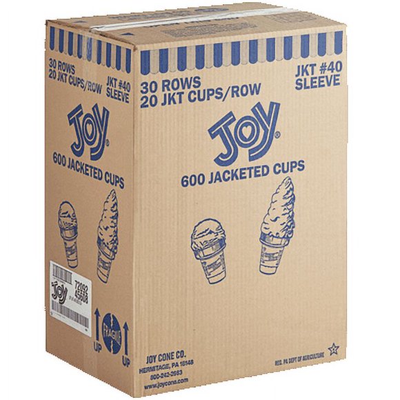 JOY #40 Flat Bottom Jacketed Cake Cone - 600/Case | Perfect Cones for Delightful Desserts