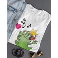 thumbnail image 3 of Frog With Headphones T-Shirt Women -SPIdeals Designs, Female Large, 3 of 4