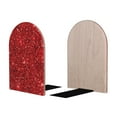 thumbnail image 2 of Easygdp Red Glitter 2 Pcs Bookend Large Capacity Office Book Ends for Home Office Library School Study Decoration, 2 of 8