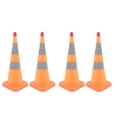 thumbnail image 1 of Paquete De 4 Conos De Tráfico Naranja De 28 Pulgadas Con Luz LED, Conos De Seguridad Plegables, Conos De Estacionamiento, Conos Deportivos, Conos De Construcción Emergentes Con Tiras Reflectantes Para, 1 of 8
