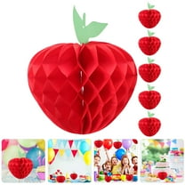 KALLORY 6Pcs Red Apple Honeycomb Decorations for Kids' Parties and Festival Decorations