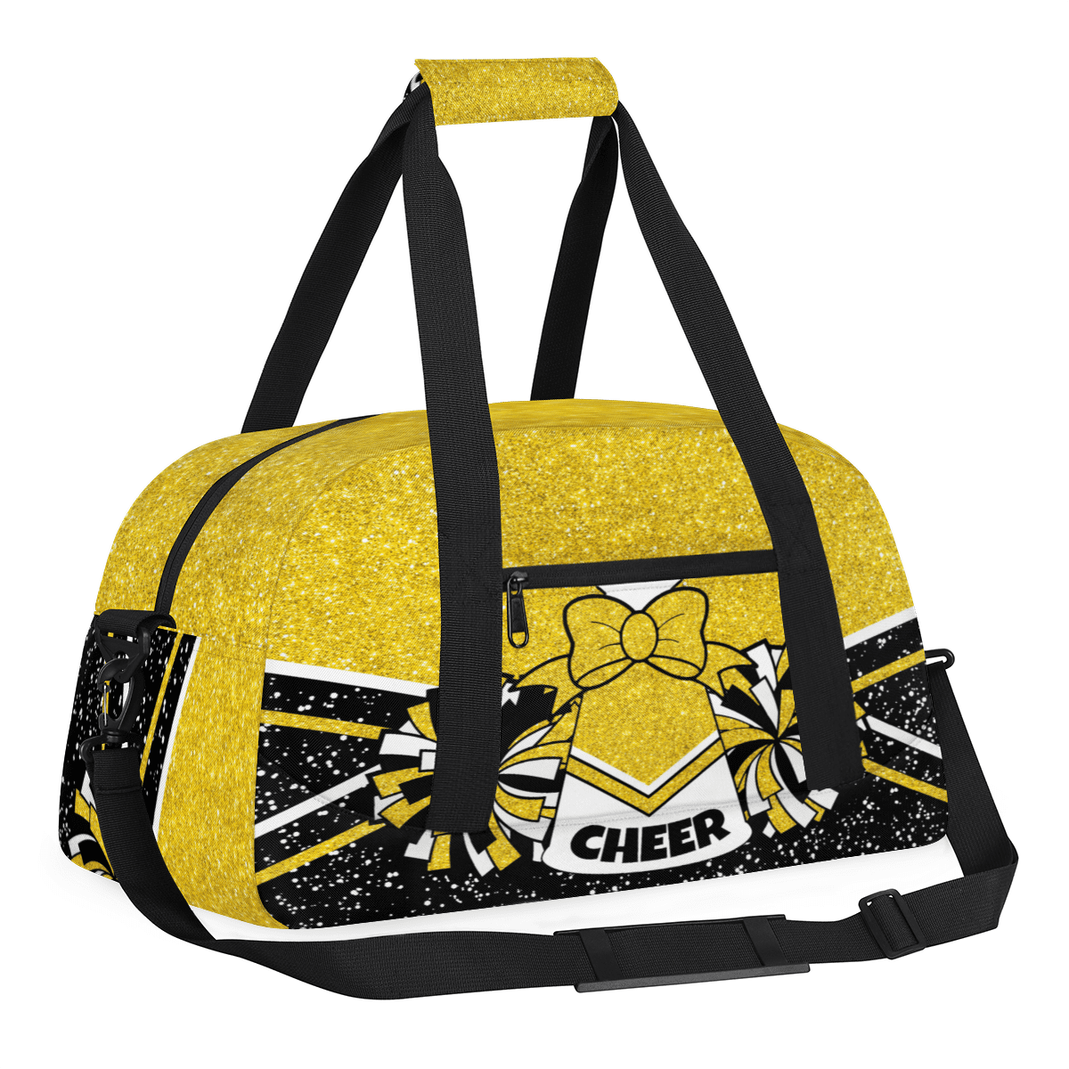 Herdesigns Cheerleading Bags Overnight Duffel Bags Cheer Gold Sport Gym Bag Travel Bag Travel Waterproof Weekender Bag Carry On Travel Tote Bag Dance Bags