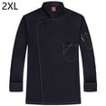 thumbnail image 2 of Chef Uniforme Poliéster de manga larga Otoño Cocina caliente delantal con bolsillos delanteros Catering Cómodas bandas de sudor para la barra de café Negro XXL Inevent LF000326-04, 2 of 7
