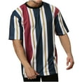 thumbnail image 4 of Chemises pour Hommes Mode, Chemises à Manches Courtes pour Hommes, Mode Estivale Décontractée pour Hommes, Haut à Manches Courtes à Rayures, T-Shirt à Col Rond pour Hommes, Chemises de Mode pour Hommes, Chemises à Manches Courtes Décontractées pour Hommes, 4 of 5