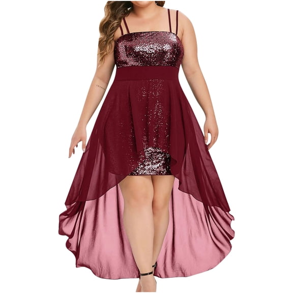 Fesfesfes Plus Size Dress for Women Off Shoulder Sequins Splicing Evening Gowns Mother of the Bride Dress Elegant Solid Wedding Guest Dress Oversize Lace Front Slit Dress