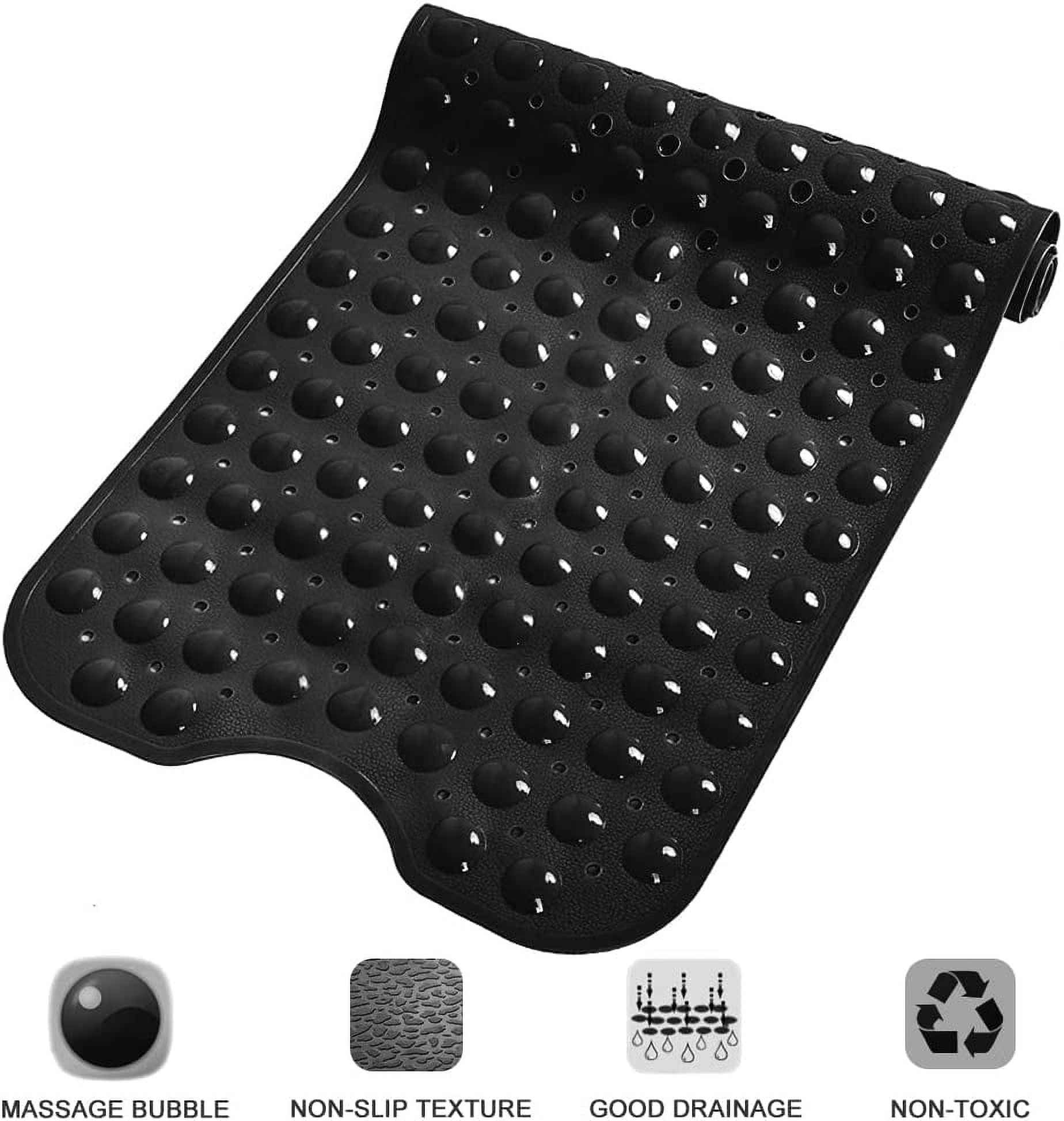 Sanmadrola 2 Pack Bath Mat Extra Large 40 x 16 Inch Non Slip Bathtub Shower Mat Extra Long Bathroom Mats for Tub Nonslip Anti Slip Bathmats Black