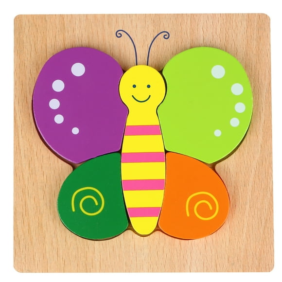 KAKOWELY Shape Jigsaw Puzzle Multicolor 3D Wood Puzzle Toy Early Educational Toy for Toddler Baby Infant,5.83"X5.83"X0.31"