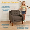 thumbnail image 4 of ECR4Kids Frankie Toddler Upholstered Arm Chair with Wooden Legs, Kids Furniture, Raisin, 4 of 9