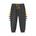 thumbnail image 2 of CHUANK Baby Pants Toddler Boys Cotton Drawstring Elastic Jogger Athletic Knit Sweat With Pockets, 2 of 9