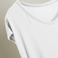 thumbnail image 7 of ShomPort Nightwear for Womens V-Neck Short Sleeve Comfy Basic T-Shirt Solid Color Lightweight Smoothing Everyday Loungewear, 7 of 7